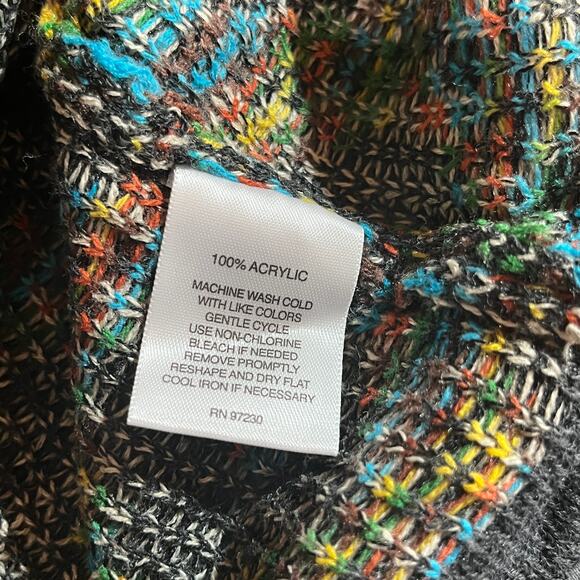 Signature Studio Cardigan Sweater Womens 1X Green Knit Southwestern Aztec Boho - Picture 6 of 8